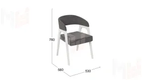 Кресло Техас 1 - W-101 Белый матовый, тк. №209 Велюр Jercy stone