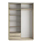 Шкаф-купе Оптим 2-х дверный  4 секции 160 см. Зеркало 1 штанга, 6 полок, 2 ящика