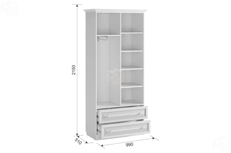 Шкаф двухстворчатый с ящиком Алиса