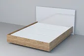 Кровать 031 Эго Дуб Крафт Золотой/Белый Глянец (ЛДСП) ЛН 1600х2000 Кровать 031 Эго Дуб Крафт Золотой/Белый Глянец (ЛДСП) ЛН 1600х2000