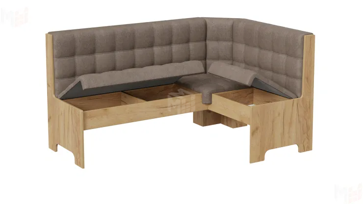 Кухонный уголок Флорида Дуб Крафт золотой, Микровелюр Wellmart Latte