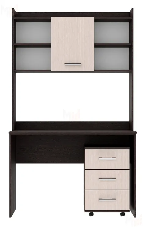 Компьютерный стол ПКС-9 с надстройкой и выкатной тумбой Венге-Белфорт Компьютерный стол ПКС-9 с надстройкой и выкатной тумбой Венге-Белфорт