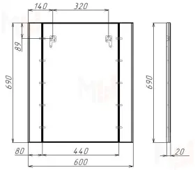 Зеркало Optima 60 Домино