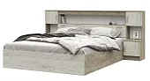 Кровать с прикроватным блоком Басса КР 552 дуб крафт серый - дуб крафт белый Кровать с прикроватным блоком Басса КР 552 дуб крафт серый - дуб крафт белый