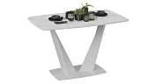 Стол раздвижной Фабио Тип 1 Белый матовый, Стекло матовое белый мрамор Стол раздвижной Фабио Тип 1 Белый матовый, Стекло матовое белый мрамор