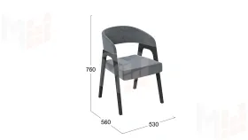 Кресло Техас 1 - W-101 Черное дерево, тк. №219 Велюр Jercy graphite