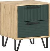 Тумба прикроватная Флэш (дуб крафт/браш мени грин) 2 шт