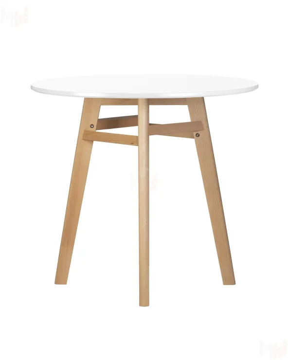 Стол обеденный DOBRIN ALBERT'80 (белая столешница, основание светлый бук)