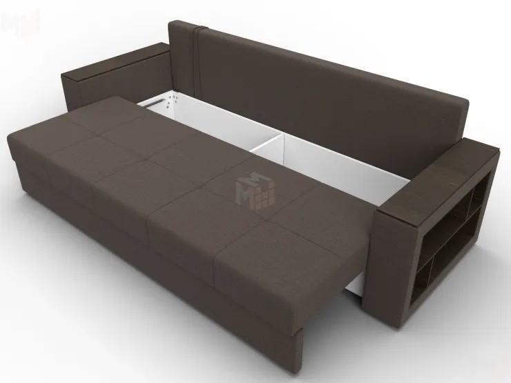 Диван прямой Дубай Лайт ( Амур 05 коричневый )