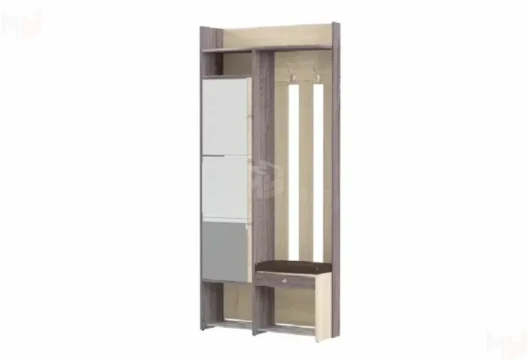 Прихожая Гретта 1 Ясень Черный/Дуб Сонома