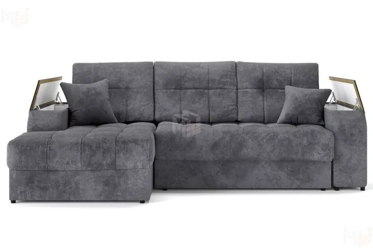 Угловой диван-кровать Лас-Вегас Серый левый