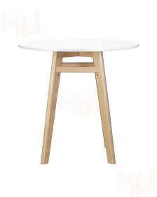 Стол обеденный DOBRIN ALBERT'80 (белая столешница, основание светлый бук)