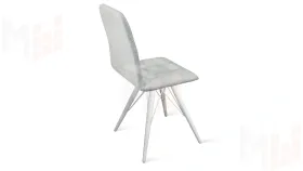 Стул Аспен К3 Белый матовый, Велюр Duna Silver
