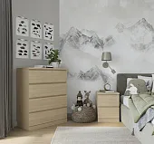 S00258 Варма 4 комод 80х100х40 шпон дуб, беленый S00258 Варма 4 комод 80х100х40 шпон дуб, беленый