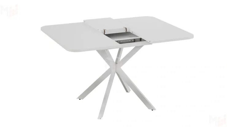 Стол обеденный раздвижной Лиссабон Тип 1 Белый муар, Белый Стол обеденный раздвижной Лиссабон Тип 1 Белый муар, Белый