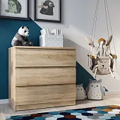 2.05.02.040.3 МАЛЬТА комод 3 ящика 80х76 сонома RU 2.05.02.040.3 МАЛЬТА комод 3 ящика 80х76 сонома RU