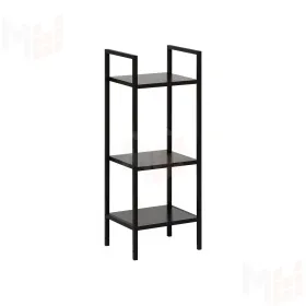 Стеллаж Leset Стилвуд 13 узкий, 3 полки (Чёрный/Чёрный)