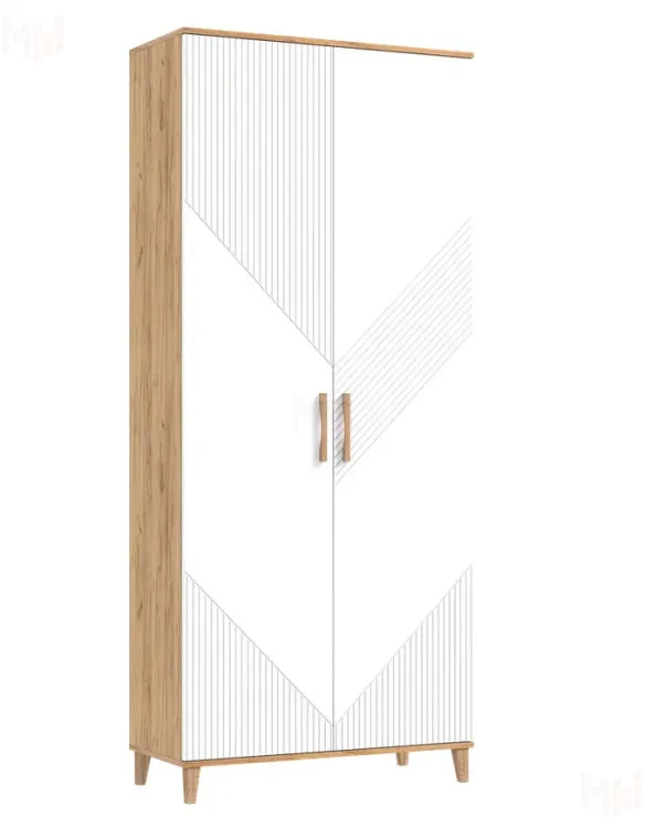 Шкаф Ирис для прихожей Браш Вайт/Дуб Крафт