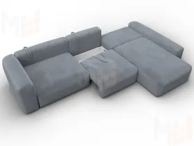 Диван угловой Лига-066 НПБ Лонг угол правый ( TOWER 10 серый )