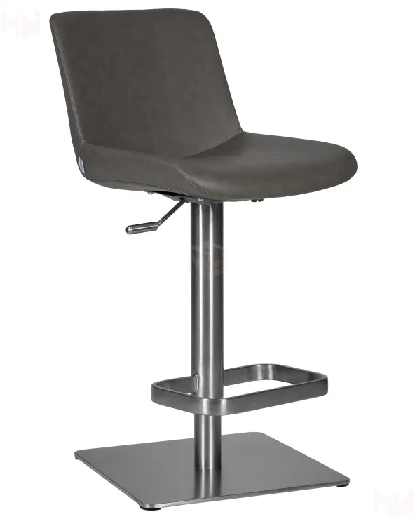 Стул барный DOBRIN ALDO (серый PU YP4, основание из нержавеющей стали)