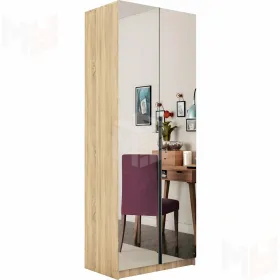 Шкаф  распашной  Локер 2-х дверный  с зеркалом 5 полок 100 см.