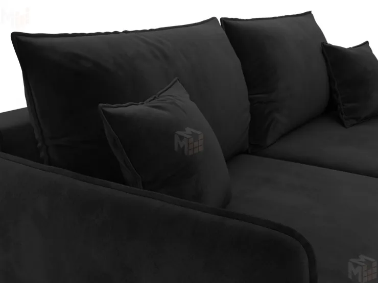 Диван прямой Лига-064 НПБ ( SEVEN 35 черный )