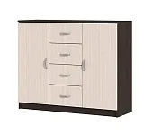 Комод 4 ящика и 2 створки Басса КМ-555 М венге - дуб белфорт Комод 4 ящика и 2 створки Басса КМ-555 М венге - дуб белфорт