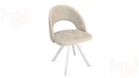 Стул Гэтсби К2 Белый матовый, Велюр Wellmart Dark Beige
