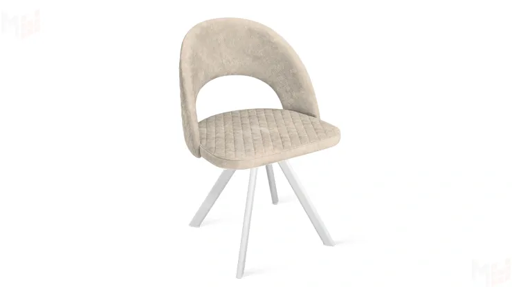 Стул Гэтсби К2 Белый матовый, Велюр Wellmart Dark Beige
