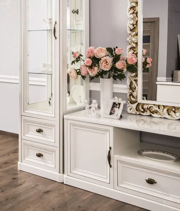 Витрина Натали 1-ств белый глянец