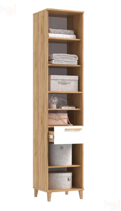 Пенал открытый Ирис Браш Вайт/Дуб Крафт