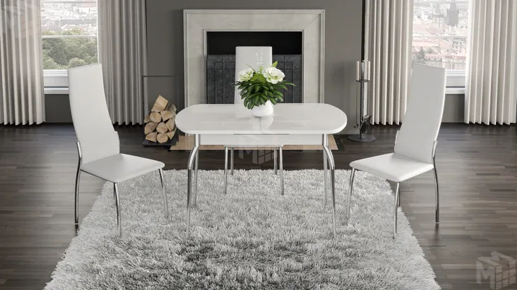 Стул Кредо Хром, к/з Белый 745а Стул Кредо Хром, к/з Белый 745а