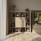 S00685 Фора 16 стеллаж 146x146х38, дуб беленый