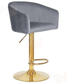 Стул барный DOBRIN DARCY GOLD (серый велюр (1922-19))