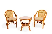 Комплект мебели из ротанга "Петани дуэт": два кресла и круглый столик 