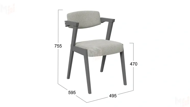 Стул Гонконг 2 - N-242 Графит тк. №221 Шенилл Estetica moonstone