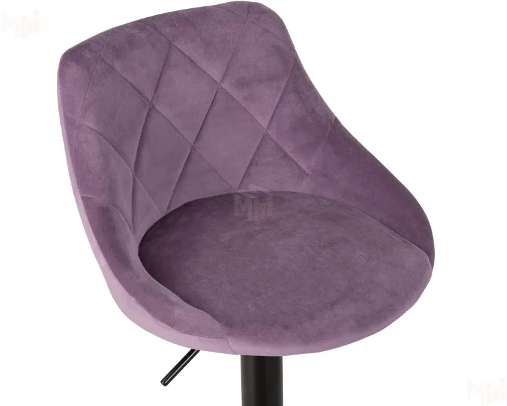 Стул барный DOBRIN LOGAN BLACK (пудрово-сиреневый велюр (MJ9-52))
