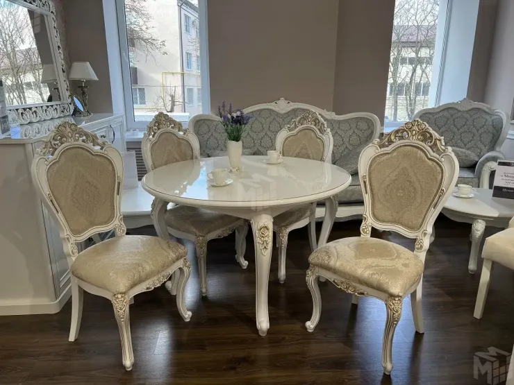 Стол Натали круглый белый глянец Стол Натали круглый белый глянец