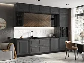 Кухня Престиж 3,0 компоновка №2 (Графит/Графит софт/Прайм орех)