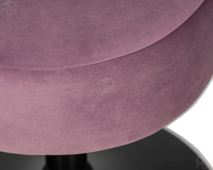 Пуф DOBRIN DANNY BLACK (пудрово-сиреневый велюр (MJ9-52))
