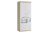 Шкаф комбинированный (с ящ. 2-створчатый) Форсаж дуб сонома/белый