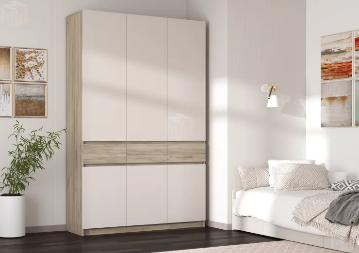 Шкаф Бостон ШК-002 (дуб крафт серый/кашемир)