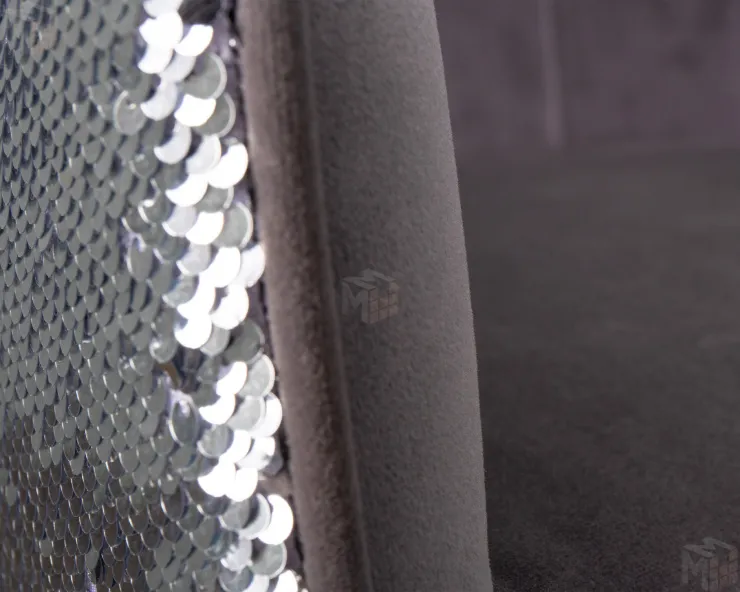 Стул барный DOBRIN DARCY SHINY (серый велюр с серебряными пайетками)