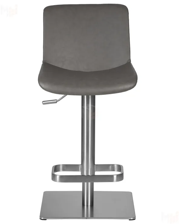 Стул барный DOBRIN ALDO (серый PU YP4, основание из нержавеющей стали)