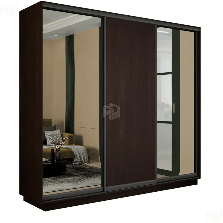 Шкаф-купе Экспресс трио 2 зеркала 1800 (Венге)