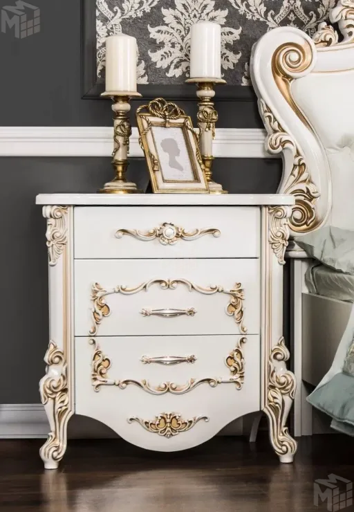 Тумба прикроватная Флоренция белый глянец