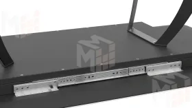 Стол обеденный раздвижной Конкорд Тип 2  Черный муар, Стекло матовое белое