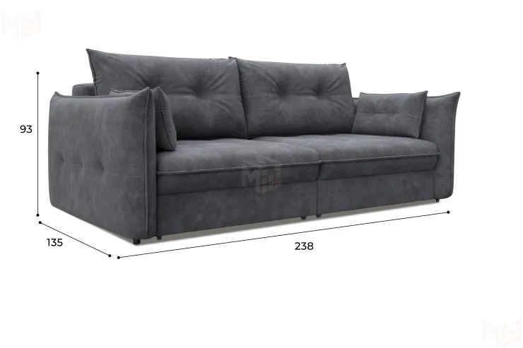 Диван прямой Лига-100 НПБ ( BRUT 16 темно-серый )