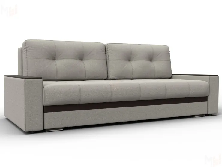 Диван прямой с декором Лига-096 НПБ ( Амур 02 Бежевый;Коричневый )