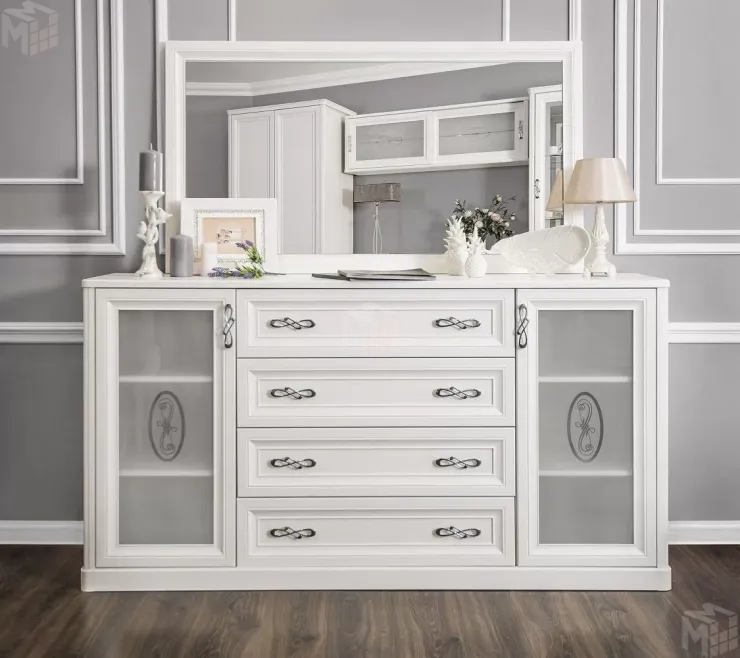 Комод Мишель белый матовый (гостиная) Комод Мишель белый матовый (гостиная)